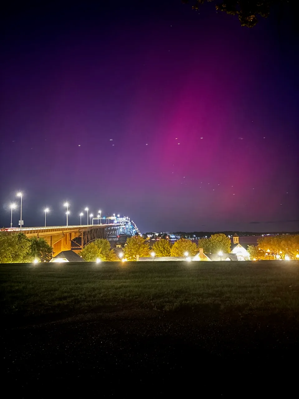 The Northern Lights glowing in the night sky
