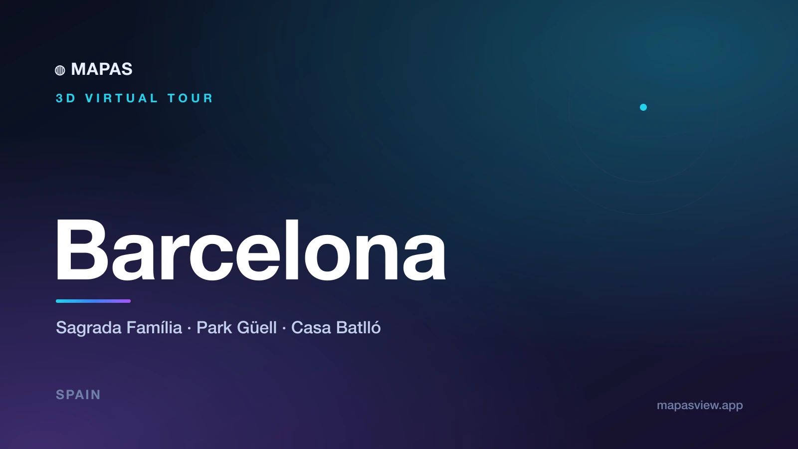 A 3D aerial view of Barcelona with the Sagrada Família's towers rising above the city grid and the Mediterranean coast beyond.