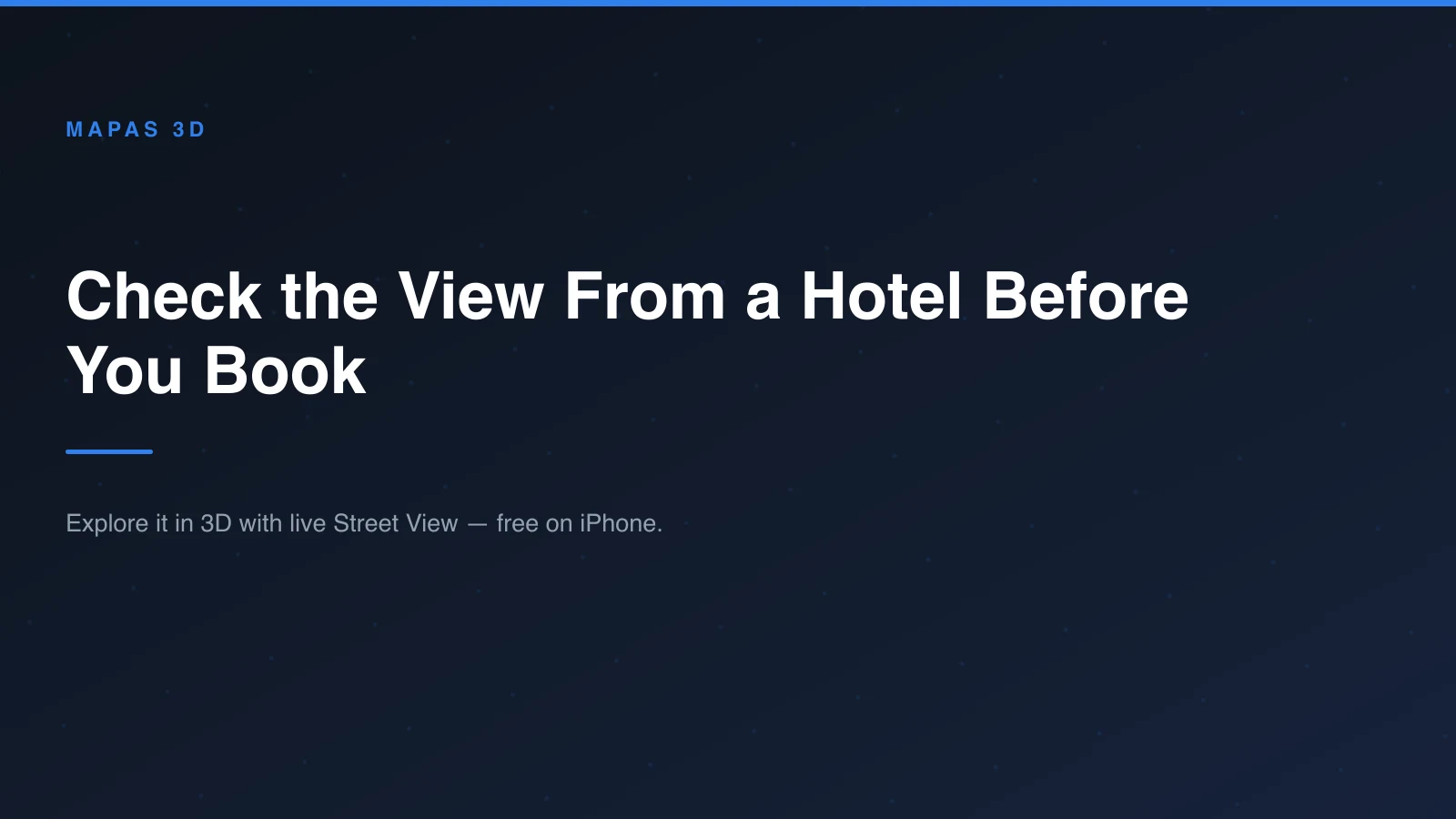 A seafront hotel viewed in tilted 3D on an iPhone