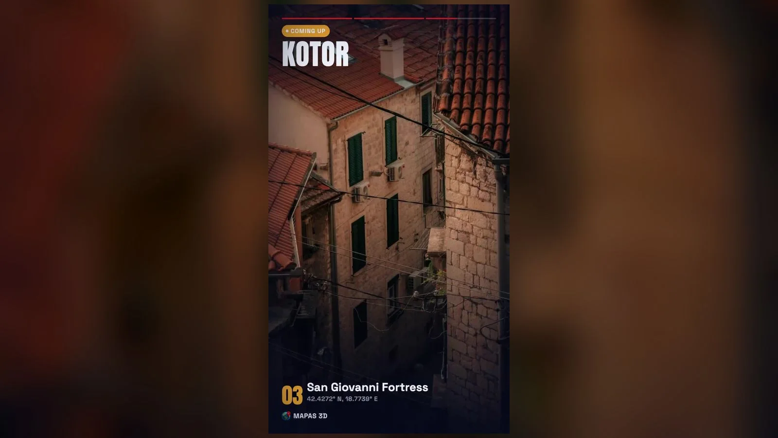 Kotor in 3D: Walls Zig-Zagging Up the Bay