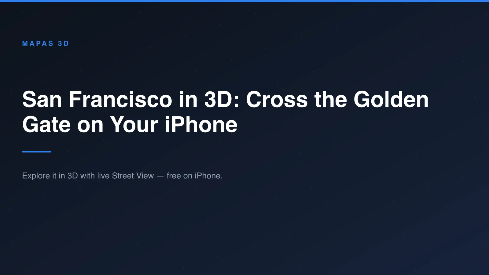 A 3D aerial view of San Francisco from over the Pacific, with the Golden Gate Bridge spanning the strait and the city's hills rising beyond the bay.
