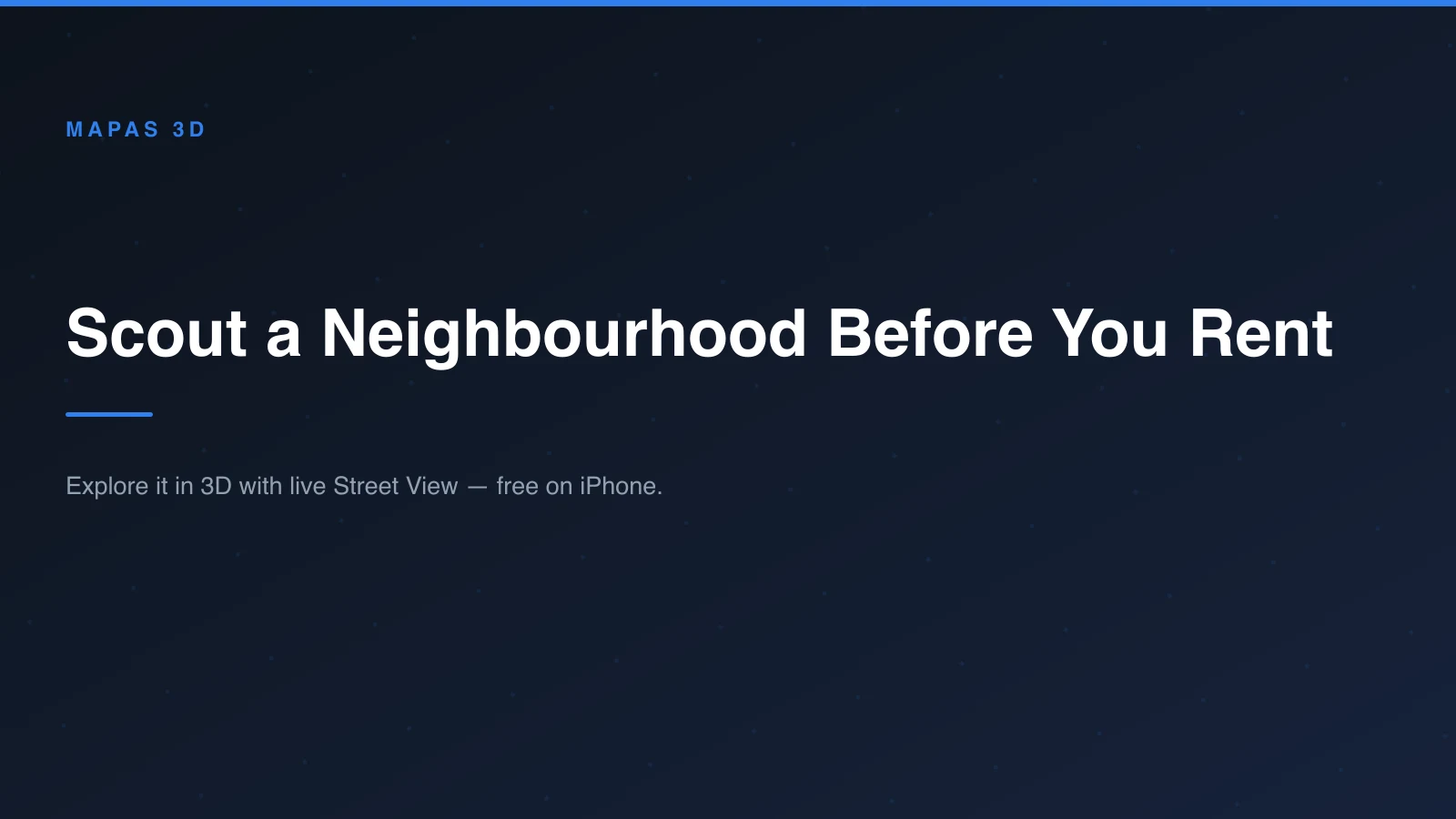 A residential street shown at street level on an iPhone